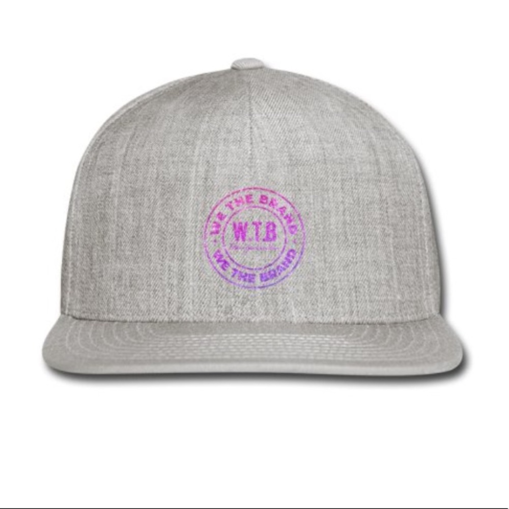 SnapBack Baseball Cap Heather Gray w/pprl glitter